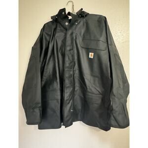 Carhartt Green Waterproof PVC Hooded Jacket New With Tags Men’s 2XL